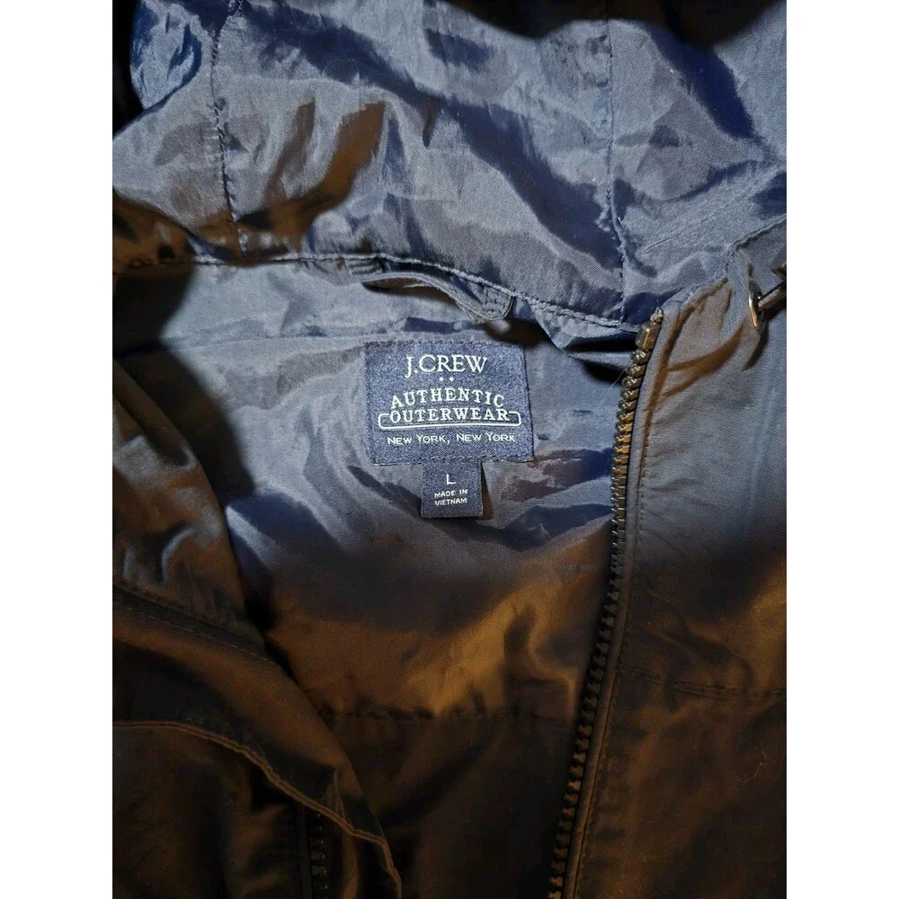 J Crew Jacket Anorak Large Mens All Weather Jacket Navy